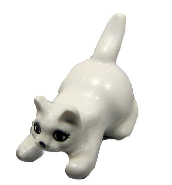 Lego Animal Minifigure: White Kitten / Cat