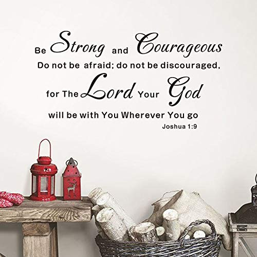 AnFigure Inspirational Wall Decals  Quotes Wall Decal  Christian Bible Verse Religious Nursery Boys Baby Kids Family Vinyl Art Home Decor Stickers Be Strong and Courageous Do Not Be Afraid 28.6 inchx15 inch