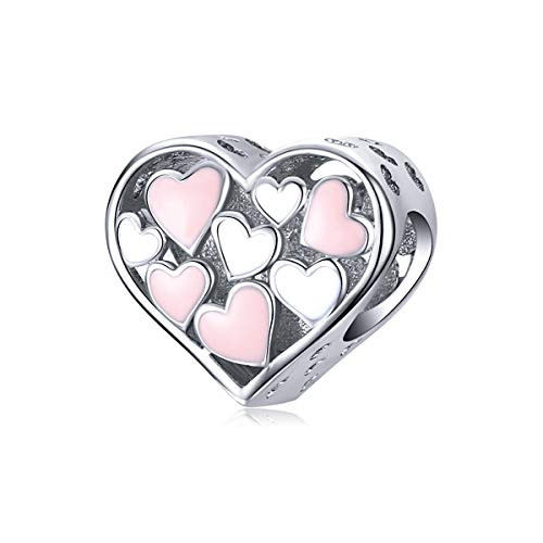 BAMOER Forever Love Charm 925 Sterling Silver Enamel Heart Charm Bead Fit Orignal Pandora Bracelet Necklace Womens Gift BAMOER Forever Love Charm 925 Sterling Silver Enamel Heart Charm Bead Fit Orignal Pandora Bracelet Necklace Womens Gift