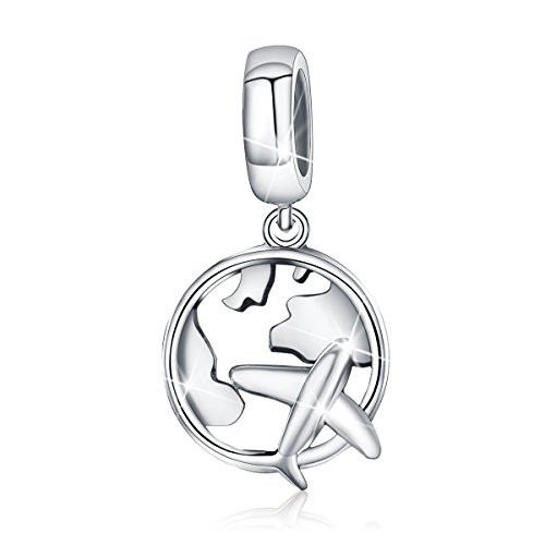 BAMOER Charm 925 Sterling Silver Airplane Charms Pendant Fits European Charms Bracelet
