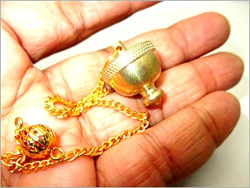 Jet Brass Dome Pendulum Pot Chamber Reiki Wiccan Free Booklet Jet International Crystal Therapy Healing Dowsing A plus plus Metaphysical Spiritual Answers Occult Mystic Image is JUST A Reference