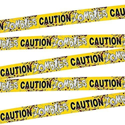 Fun Express 1 Caution Zombies Party Tape Roll, 20' (2-Pack)