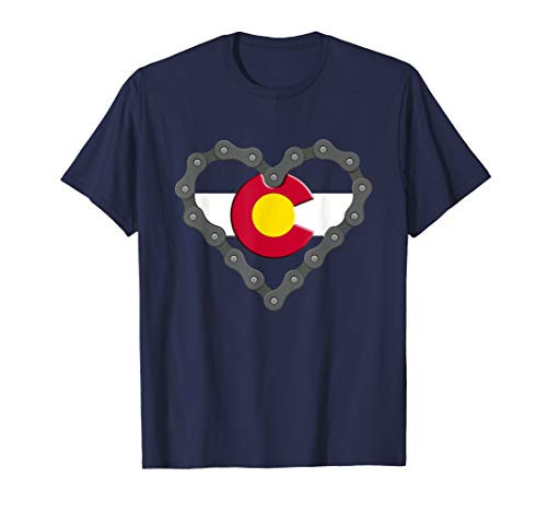 Colorado Flag Cycling Mountain Biking Gift T-Shirt