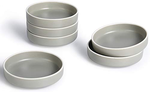 AnBnCn Dipping Sauce Dishes Round Soy Sauce Dipping Bowls  Dipping Bowls  Porcelain Palette - 6 Packs  Light Grey  3 oz
