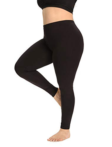ELISS Women s Plus Size Modal Full Length Leggings 3X-Large Black