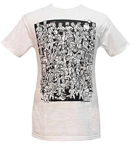 Fallout Vault Boy Group Graphic Logo T-Shirt  Large  White