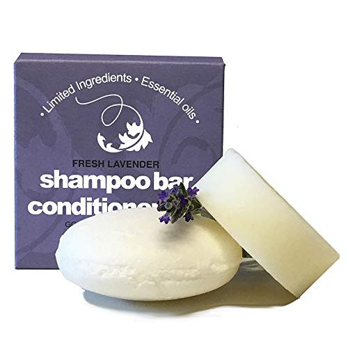 Whiff Shampoo Bar and Conditioner Bar  Fresh Lavender Essential Oils  Limited Ingredients  Concentrated Formula  Made USA