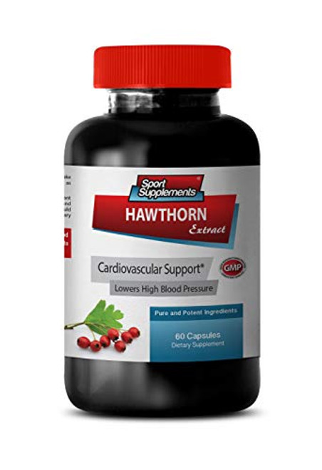 Heart Health - Lower Cholesterol Supplements - Hawthorn Berry Extract - Hawthorne Berry Capsules - 1 Bottle  60 Capsules