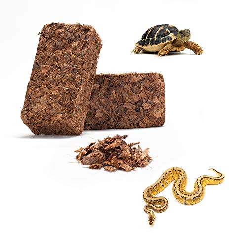 Reptile Coco Coir Husk Chips -Compressed Natural Coconut Coir Fiber Substrate Bricks Blocks  Coconut Husk Bedding  Potting Soil Mix for Reptiles Cage  and  Indoor Outdoor Greenhouses Plants Vegetables