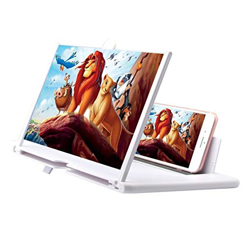 iKKEGOL 12 inch Screen Magnifier  3D HD Mobile Phone Enlarger Magnifying Amplifier Projector for Movies Videos and Gaming  Foldable Phone Stand Support All Smartphones  White