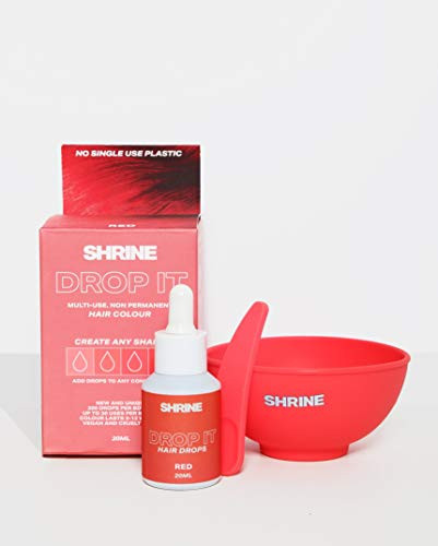 Shrine Drop It - Red Hair Dye Kit - Semi-Permanent Hair Color   Create Any Shade From Pastel to Vibrant   200 Drops Per Bottle   Multi-Use  Vegan  and  Cruelty Free