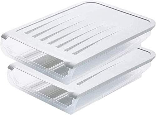2 Pack Auto Scrolling Egg Storage Holder Plastic Egg Container Food Boxes  Kitchen Refrigerator Egg Storage Box  Can Hold Up to 18 Eggs
