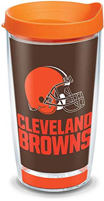 Tervis NFL Cleveland Browns - Touchdown Insulated Tumbler with Wrap and Orange Travel Lid 16 oz - Tritan Clear Tervis NFL Cleveland Browns - Touchdown Insulated Tumbler with Wrap and Orange Travel Lid 16 oz - Tritan Clear