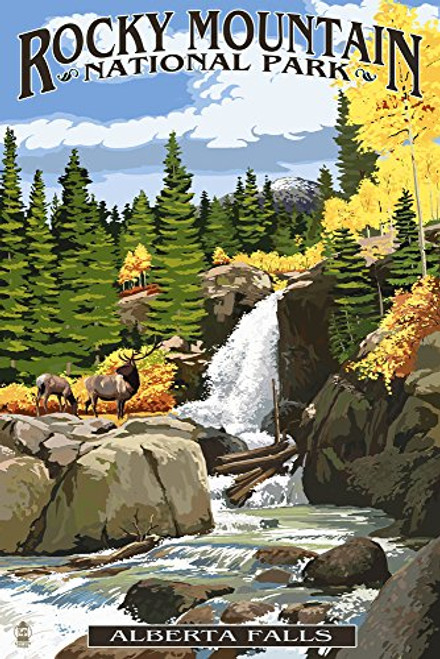 Rocky Mountain National Park Colorado - Alberta Falls 12x18 Art Print Wall Decor Travel Poster Rocky Mountain National Park Colorado - Alberta Falls 12x18 Art Print Wall Decor Travel Poster