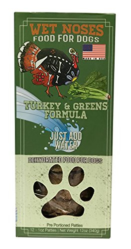 Wet Noses Dehydrated Dog Food  for All Pet Sizes  Breeds  All-Natural Dry Dog Food  Delicious Dry  Wet Food for Dogs  12 Oz.  Turkey  Kale  and  Spinach