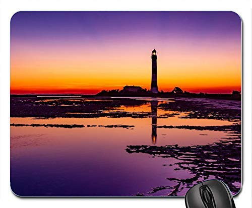 Lighthouse Sunset Dawn Personalized Custom Gaming Mousepad Rectangle Mouse Mat Pad Office Accessory and Gift Design