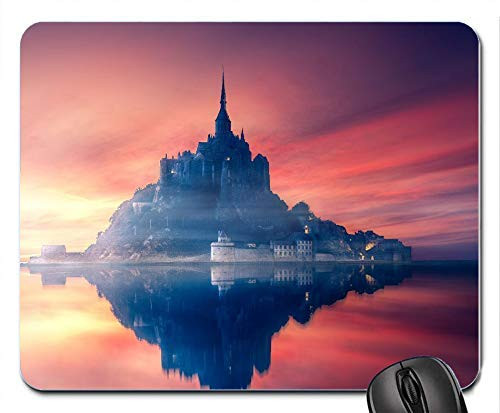 Castle Sunset Reflections Personalized Custom Gaming Mousepad Rectangle Mouse Mat Pad Office Accessory and Gift Design