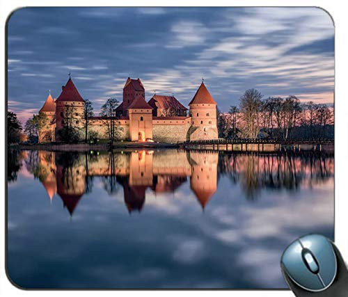 Trakai Lithuania Castle Lake Water Reflection Sunset Mouse Pad Anti Slip Desktop Mouse Pad Gaming Mouse Pad