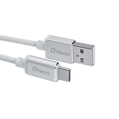 DTECH USB Type C Cable 3ft USB C to USB A Cord For Data Sync and 2.4A Fast Charging in White 1m