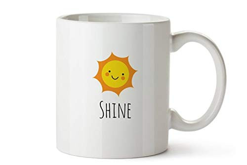 OttoRiven101 - Sunshine Mug  Cute Mug  Sunshine  White Mug  Handcrafted Mug  Gift for anyone  Sun  Happy  Positive  Summer  11oz Ceramic Coffee Mug Tea Cup  High Gloss
