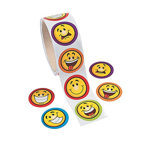 Fun Express Goofy Smile Face Stickers (1 Roll)
