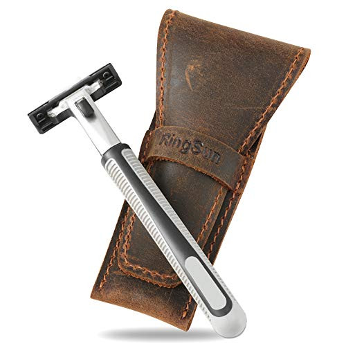 RingSun Safety Razor Case  Leather Razor Travel Case  Razor Cover Straight Safety Razor Case for Double Edge  RS04
