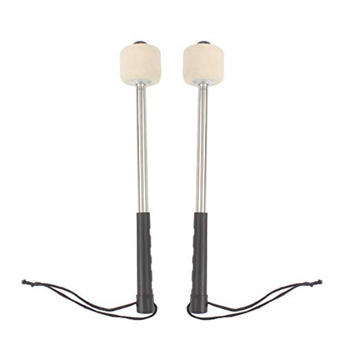 EXCEART 2pcs Bass Drum Mallets with Wool Felt Head Drum Stainless Steel Handle Mallet Stick Percussion Timpani Mallets Sticks with String Instrument Percussion Accessory EXCEART 2pcs Bass Drum Mallets with Wool Felt Head Drum Stainless Steel Handle Mallet Stick Percussion Timpani Mallets Sticks with String Instrument Percussion Accessory
