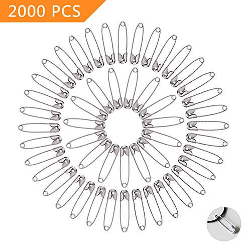 Koogel 2000 Pcs Safe Pins Sweing Pins For Quilting and Knitting,Silvery White ,19mm