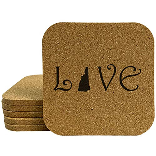 Love New Hampshire Coasters - Square Cork - set of 5