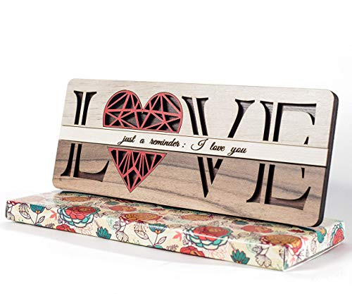 Valentines Day gifts Freestanding Quote Just a little reminder that I love you Tabletop Decor rustic wood small sign