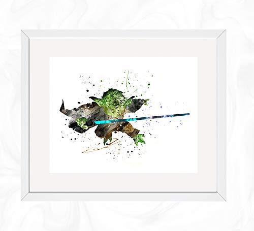 Master Yoda Prints  Star Wars Watercolor  Nursery Wall Poster  Holiday Gift  Kids and Children Artworks  Digital Illustration Art