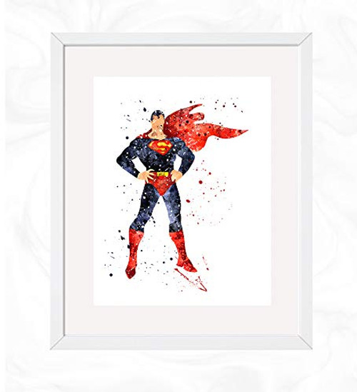 Superman Prints  Justice League Superheroes Watercolor  Nursery Wall Poster  Holiday Gift  Kids and Children Artworks  Digital Illustration Art