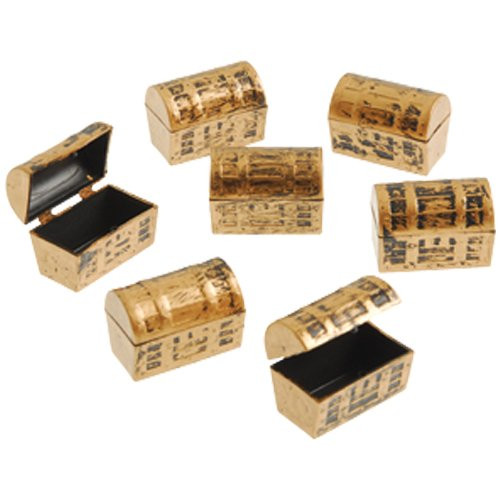 US Toy Dozen Mini Pirate Gold Treasure Chests