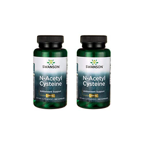 Swanson NAC N-Acetyl Cysteine Antioxidant Anti-Aging Liver Support  and  Amino Acids Supplement 600 mg 100 Capsules  2 Pack