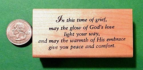 in This Time of Grief - Sympathy Card Rubber Stamp  Wood Mounted - Rubber Stamp Wood Carving Blocks