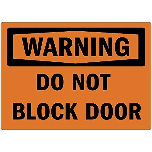 Warning Sign Warning Do Not Block Door Road Sign Business Sign 8X12 Inches Aluminum Metal Tin Sign