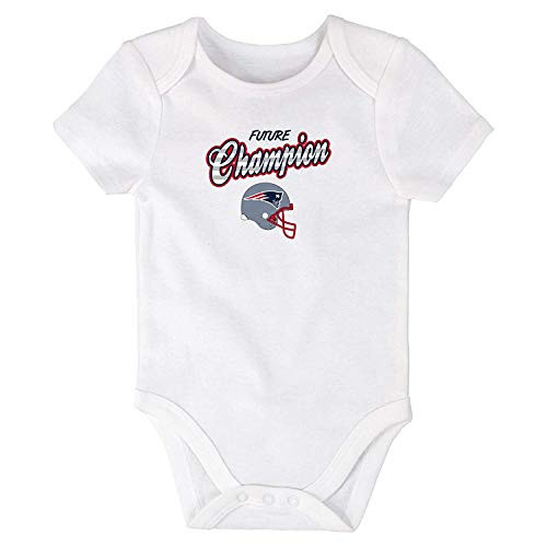 NFL Team Apparel New England Patriots Infant One Piece Size 3 Months Future Champions Bodysuit - White