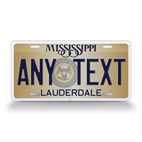 SignsAndTagsOnline Custom New Mississippi State License Plate MS Replica Personalized Text Novelty Auto Tag