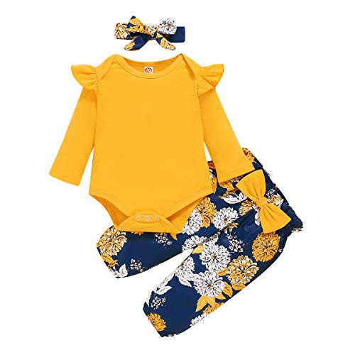 Baby Girl Clothes 0 3 Months Newborn Girl Outfits Infant Long Sleeve Onesies Romper Ruffle Pants Winter Baby Clothes Girl 0-3 Months