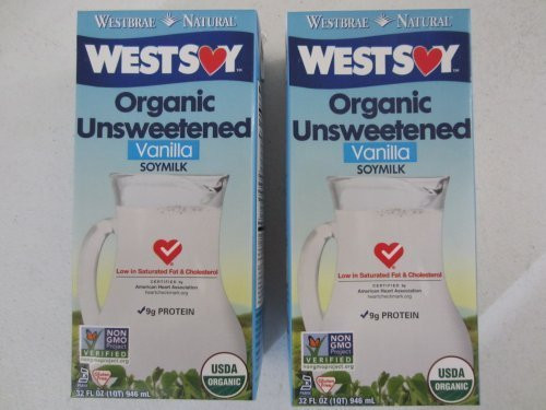 Westsoy Organic Unsweetened Vanilla Soymilk 32 ounce  2 pack - 64 total ounces  by West Soy