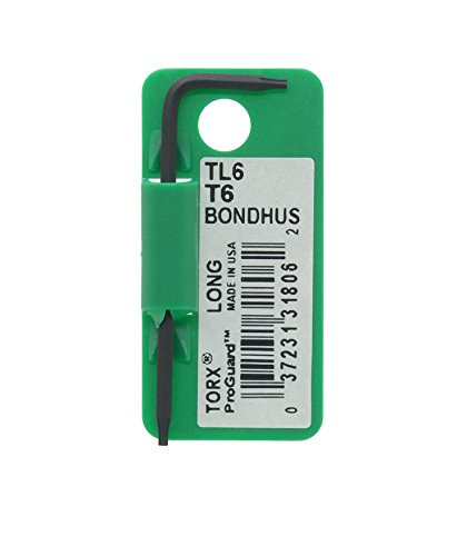 Bondhus 31806 Tagged and Barcoded T6 Star Tip Hex Key L-Wrench with ProGuard Finish, 2.1"