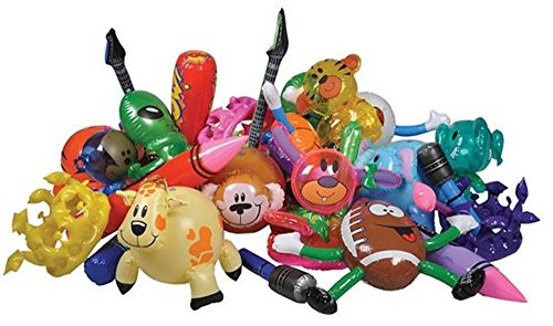 Set of 12 Assorted Inflatable Toys - Inflate Assortment