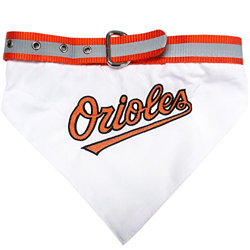 Pets First MLB Bandana - Baltimore Orioles Dog Bandana with Reflective  and  Adjustable Dog Collar  Large