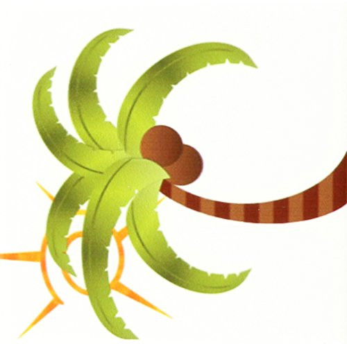 3dRose ct_60779_1 Palm Tree and The Sun Ceramic Tile  4-Inch