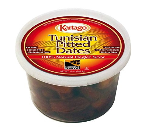 Pitted Dates - All Natural  Fat Free Deglet Noor Pitted Tunisian Dates from Kartago - 2-Pack  10 Ounce