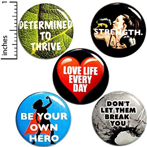 Strong Women 5 Pack Buttons Pins 1 Inch P8-4