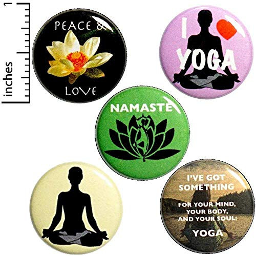 Yoga Button 5 Pack Backpack Pins 1 Inch P9-3