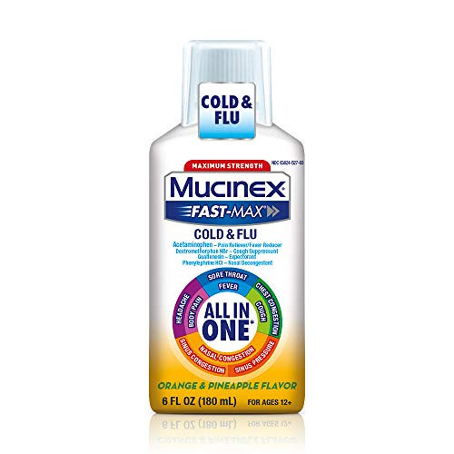 Mucinex Fast-Max Maximum Strength All-in-One Cold  and  Flu  Orange  and  Pineapple 6 oz