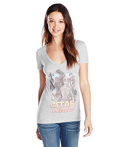 Star Wars Junior s Episode 7 The Force Awakens Leading Lady Graphic Tee  Athletic Heather  Large
