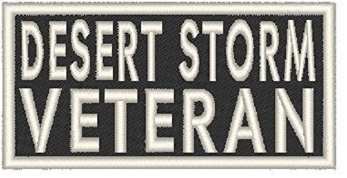 Desert Storm Veteran Patch with Hook  and  Loop Travel Morale Patriotic Emblem White Border
